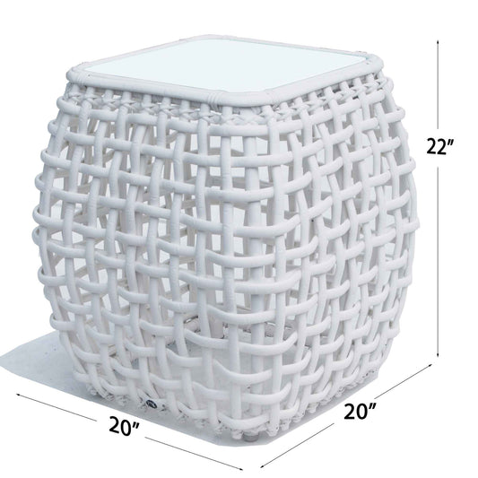 Dynasty Side Table with Glass