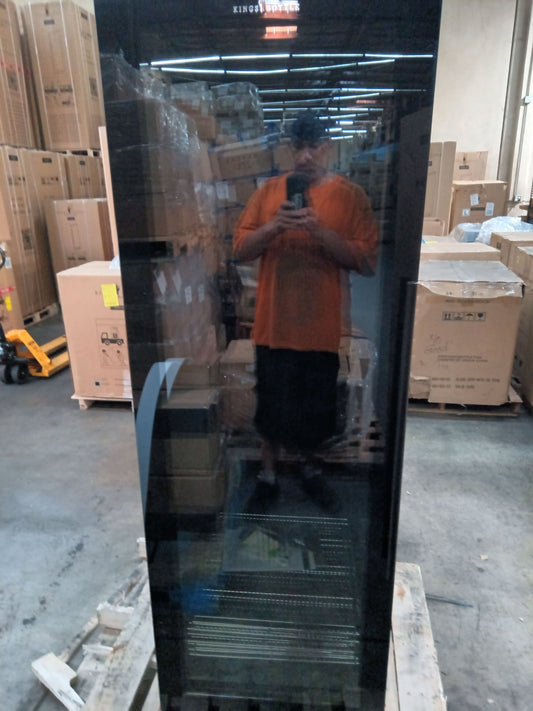 Refurbished - Large Beverage Refrigerator With Low-E Glass Door - Black Door