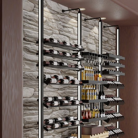 Lumi Nexus Wine Rack System - Floor-to-Ceiling & Floor-to-Wall LED Wine Storage
