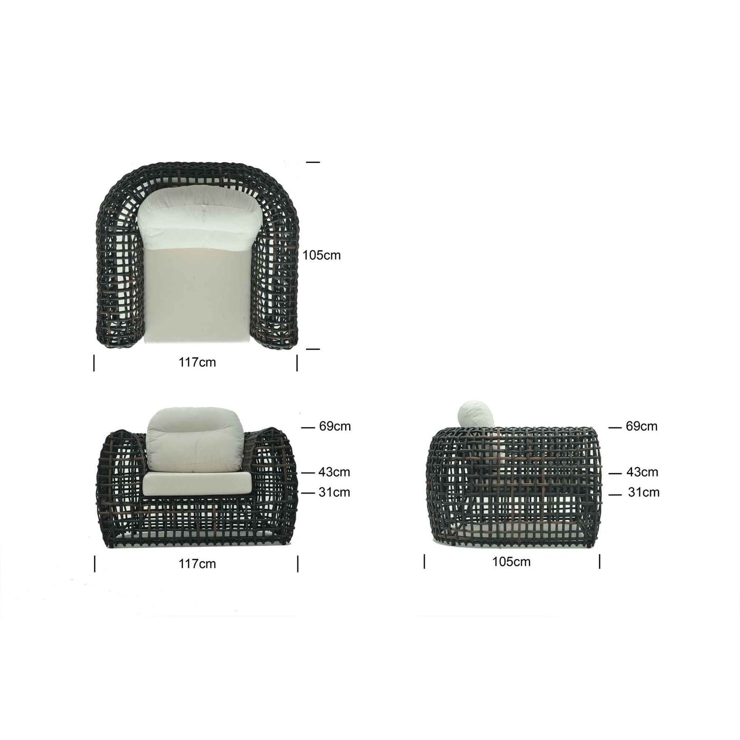 Dynasty 5-Piece Seating Set with Sunbrella Cushion