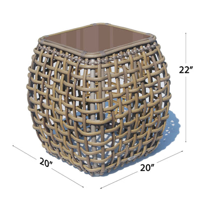 Dynasty Side Table with Glass
