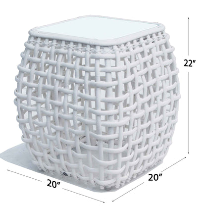 Dynasty Side Table with Glass