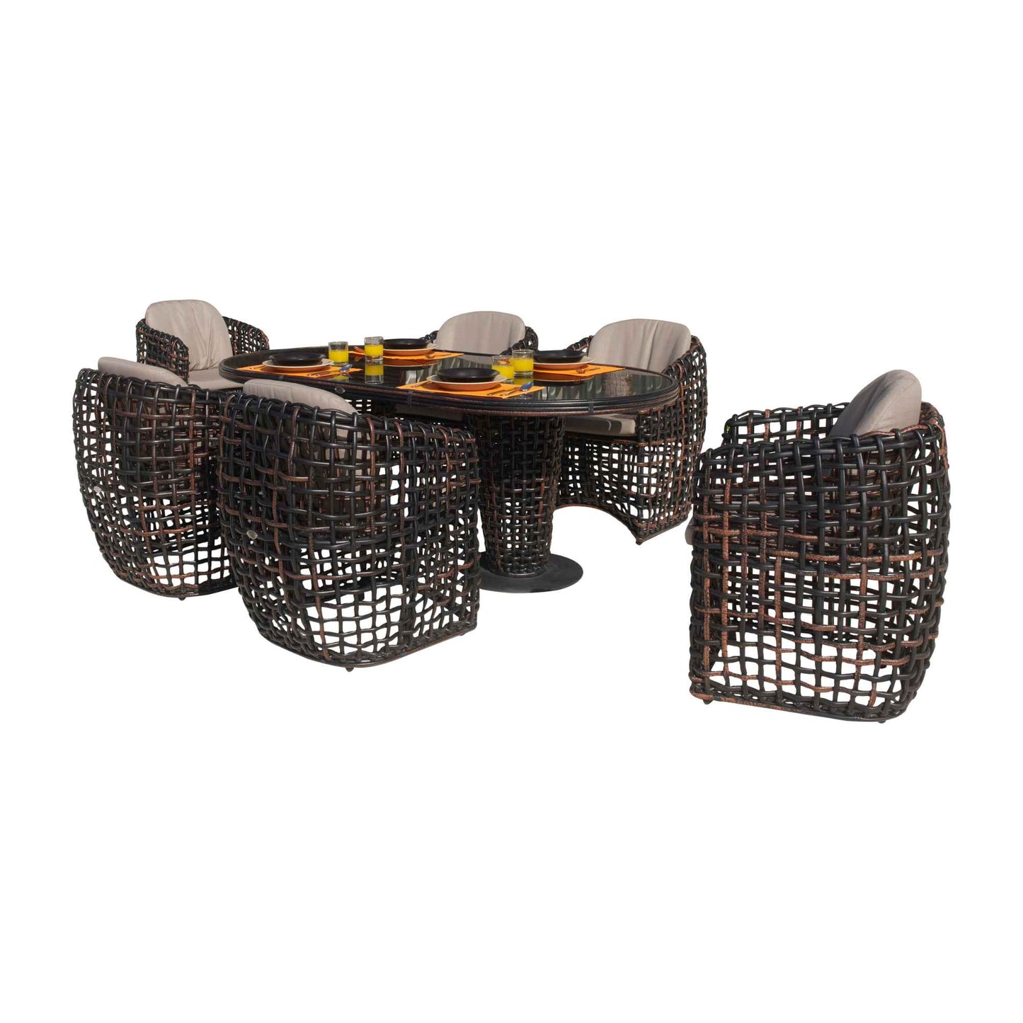 Dynasty 7-Piece Dining Set with Sunbrella Cushion