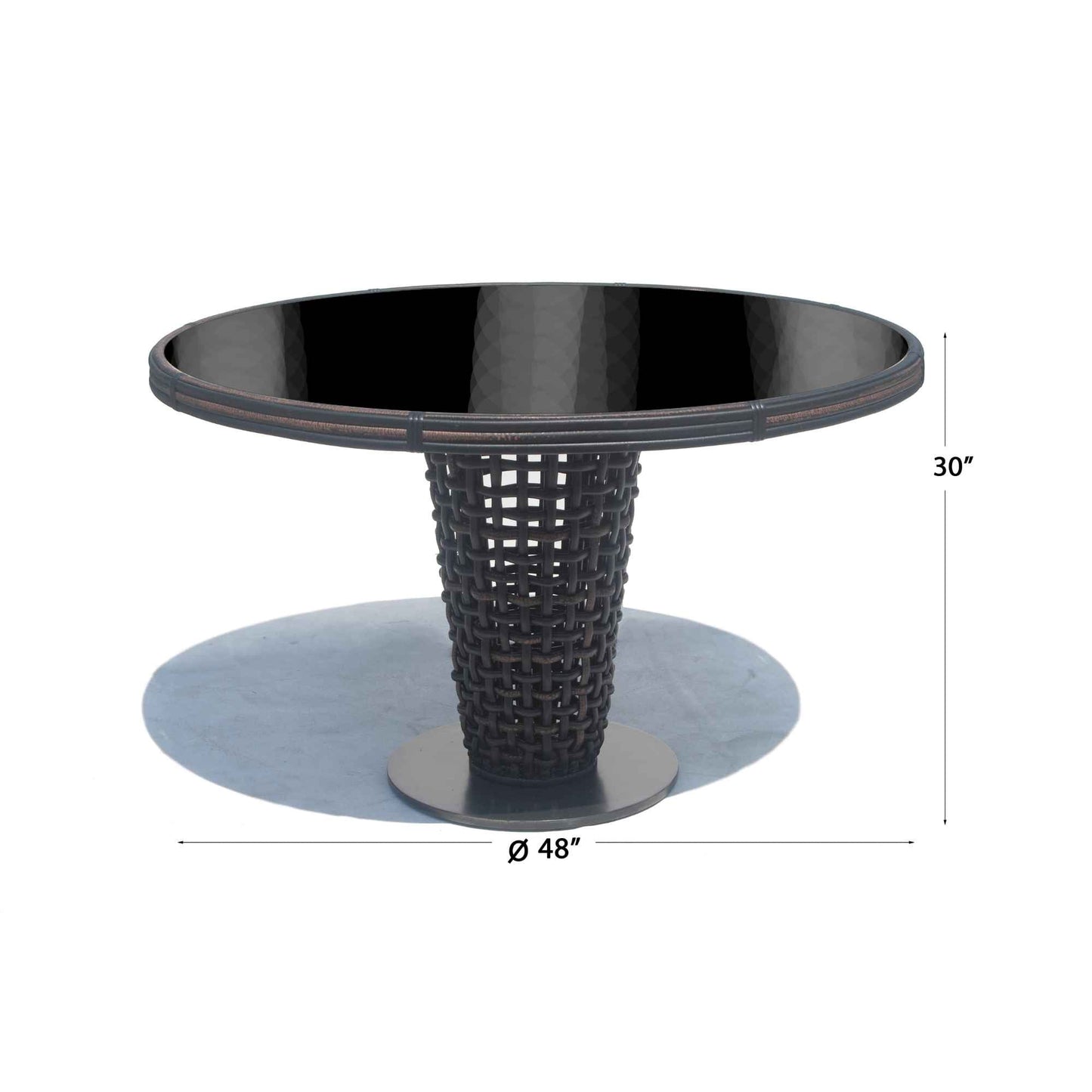 Dynasty Round Dining Table with Glass