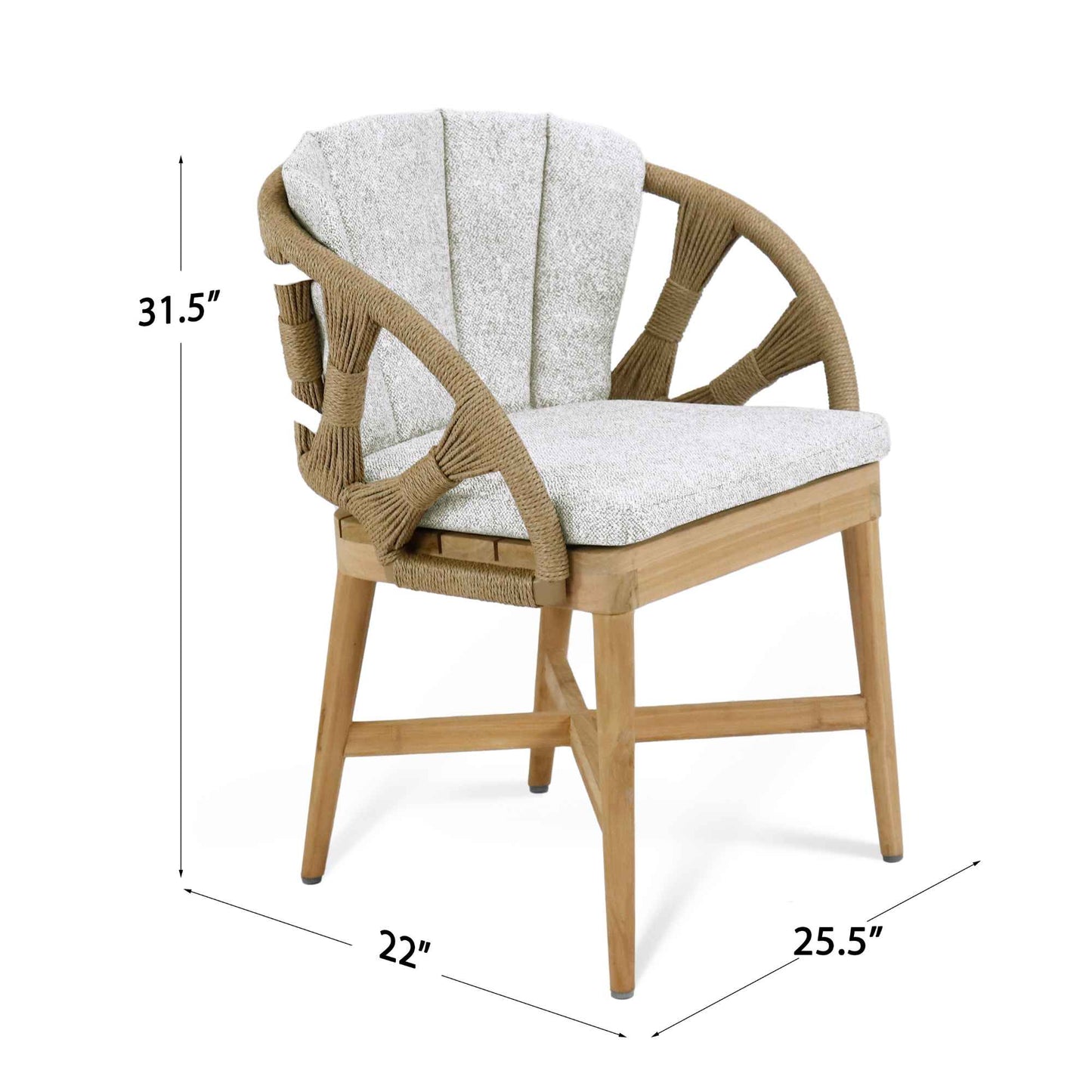 Krabi 7-Piece Rectangular Dining Set with Sunbrella Cushions