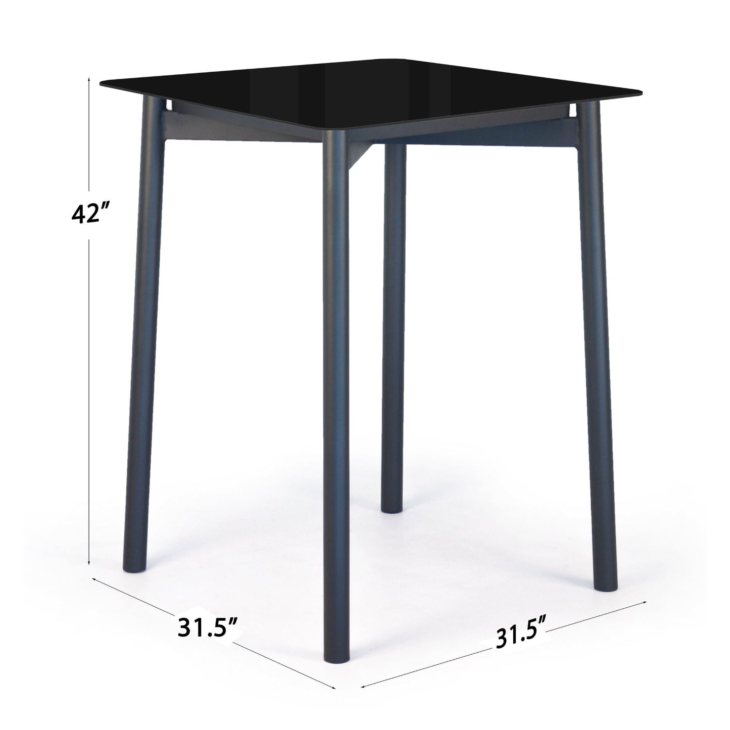 Boston Square Pub Table with Glass