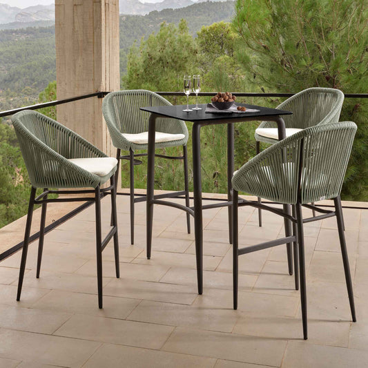Rodona 5-Piece Pub Set with Sunbrella Cushions