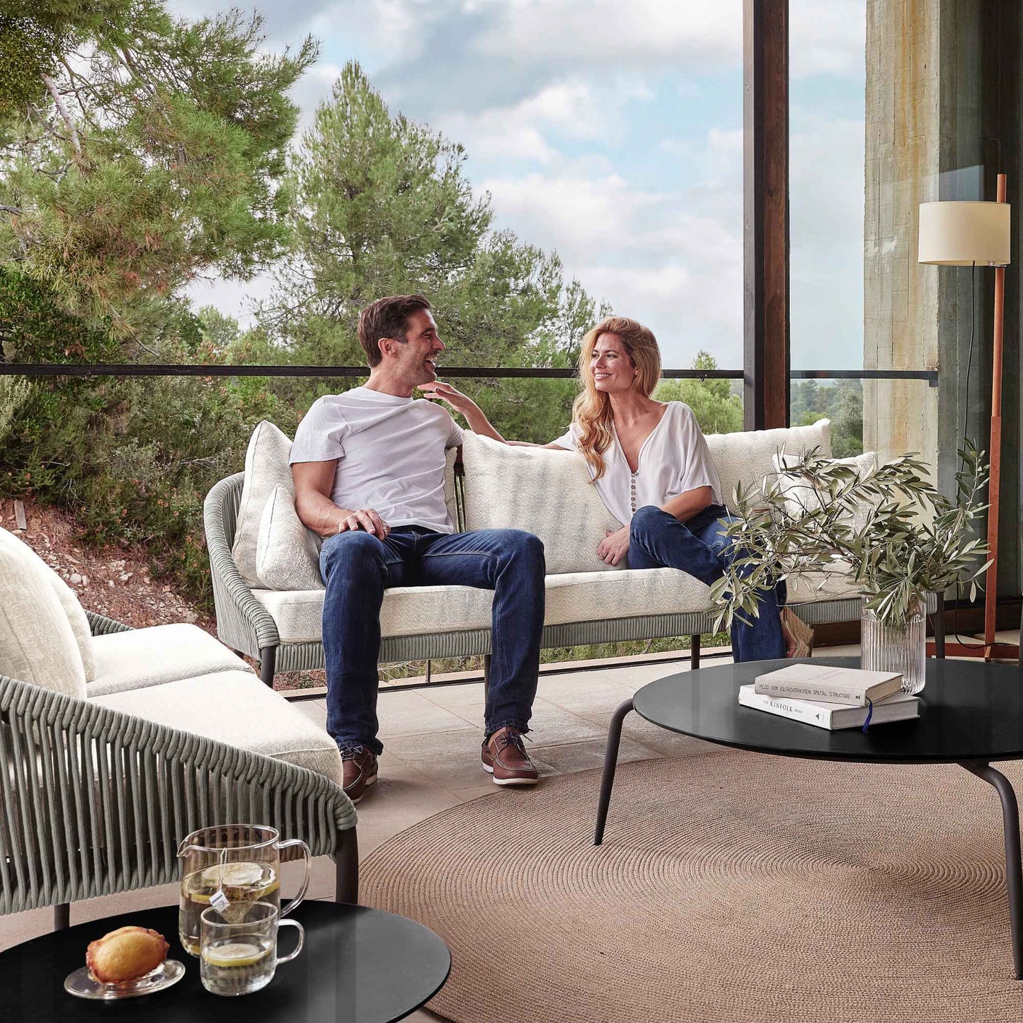 Rodona Sofa with Sunbrella Cushion