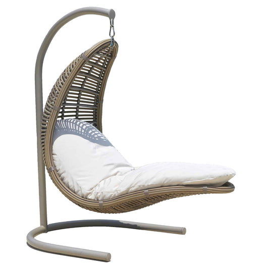 Drone Hanging Chair with Frame and Sunbrella Cushions