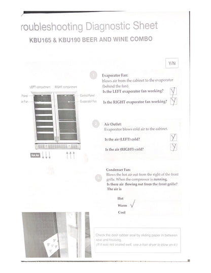 Refurbished - 36" Beer and Wine Cooler Combination with Low-E Glass Door - Stainless Steel Door