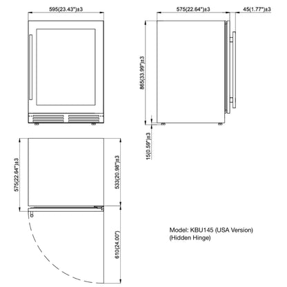 24-Inch Under-Counter Dual Zone Wine Cooler with Low-E Glass Door
