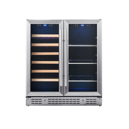 30-inch Combination Beer and Wine Cooler with Low-E Glass Door