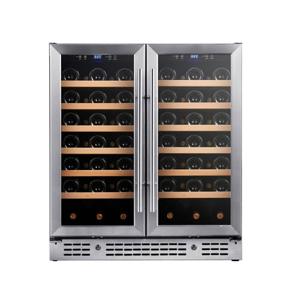 30-inch Dual Zone Wine Cooler with Low-E Glass Door