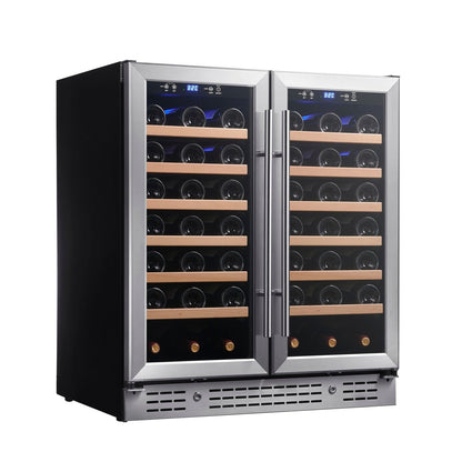 30-inch Dual Zone Wine Cooler with Low-E Glass Door