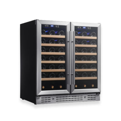 36-inch Under Bench Dual-Zone Wine Cooler with Low-E Glass Door