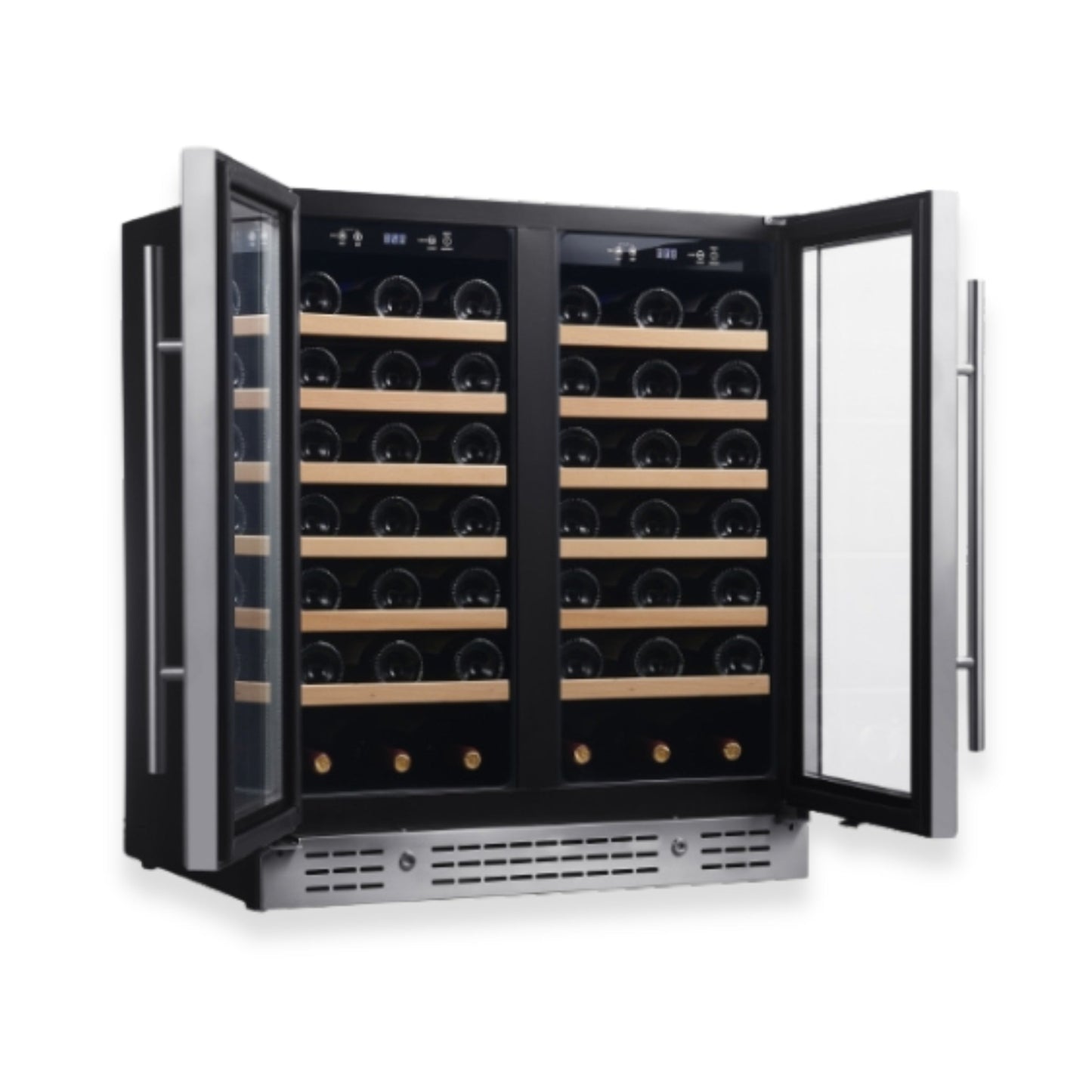 36-inch Under Bench Dual-Zone Wine Cooler with Low-E Glass Door