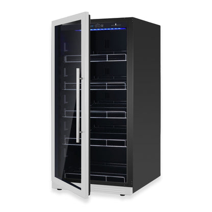 389 Cans Capacity Upright Beverage Refrigerator With Low-E Glass Door