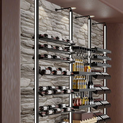 Lumi Nexus Wine Rack System - Floor-to-Ceiling & Floor-to-Wall LED Wine Storage