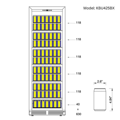 23.5-inch-wide Large Beverage Refrigerator with Low-E Glass Door
