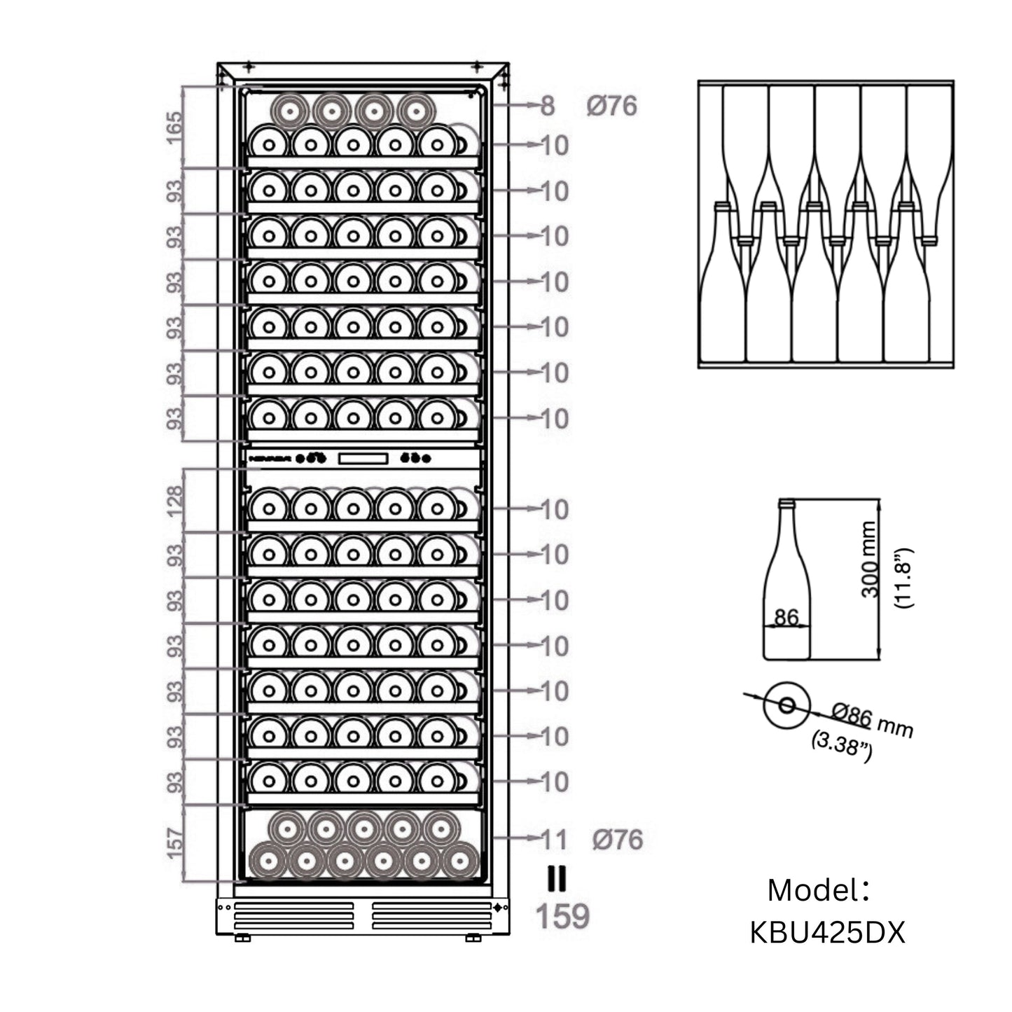 Tall Dual Zone Upright Wine Cooler | Low-E Glass & Silent Cooling