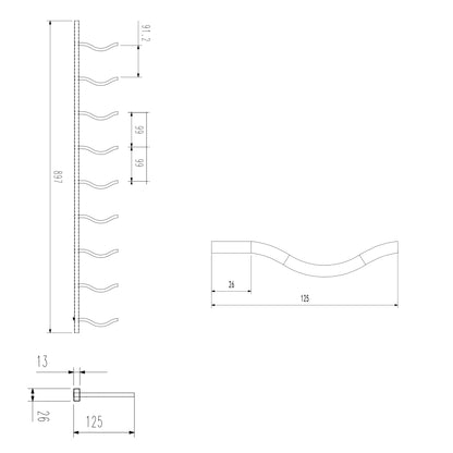 Wall Mounted Metal Wine Racks C-Type